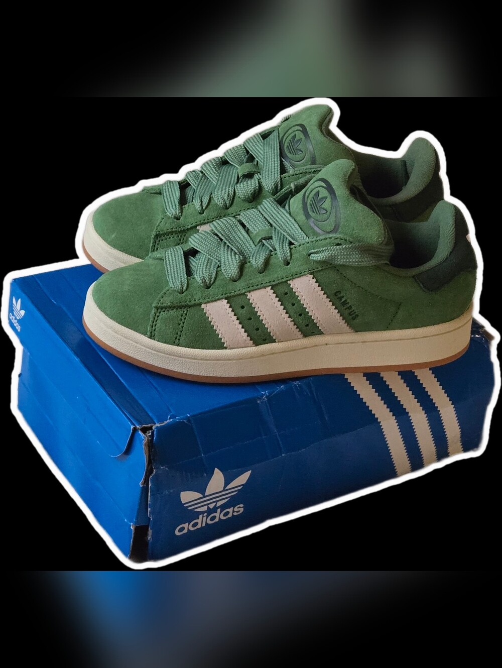 NIB Adidas Originals Campus 00s W Green Suede Sneakers Women's 6.5 - Picture 5 of 9